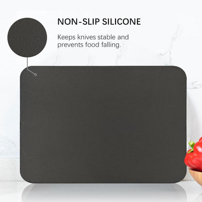 ZVP Thick Silicone TPU Cutting Board Mats for Kitchen, Flexible Rubber Cutting Boards, Anti-Slip Cutting Mats, Semicircle Chopping Board, BPA Free Dishwasher Safe, 2 Pieces