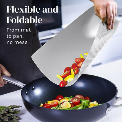 Extra Thick Flexible Plastic Cutting Board Mats, Set of 6 for Kitchen, BPA Free, Non-Slip Waffle Back, Dishwasher Safe Cutting Boards, Color Coded with Food Icons, 15x12 Inch - Cooler Kitchen