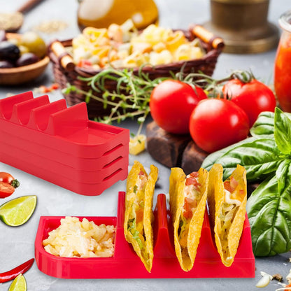 Taco Holder Stand, Taco Bar Serving Set for a Party 4 Taco Holders Nachos Tortilla Taco Serving Platter Stackable Tuesday Kit, Taco Night