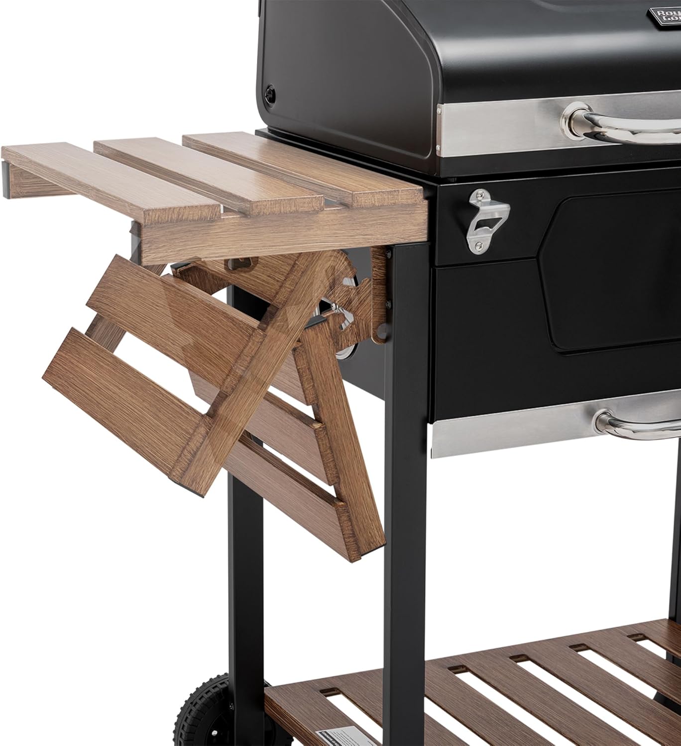Royal Gourmet CD1824ET Movable Charcoal BBQ Grill with Foldable Side Tables, Outdoor Barbecue Grill with 470 Sq. In. Cooking Area for Outdoor Picnic and Camping Grilling, Black