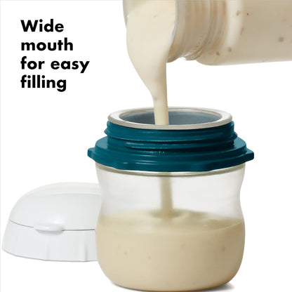 OXO Good Grips Prep & Go Snack & Dip Container, Snack Fuss-Free on the Move, Leakproof Reusable Small Meal Food Storage and Lid, Food Containers with Lids, Snack Organizer, 1.6 Cups/0.4 L