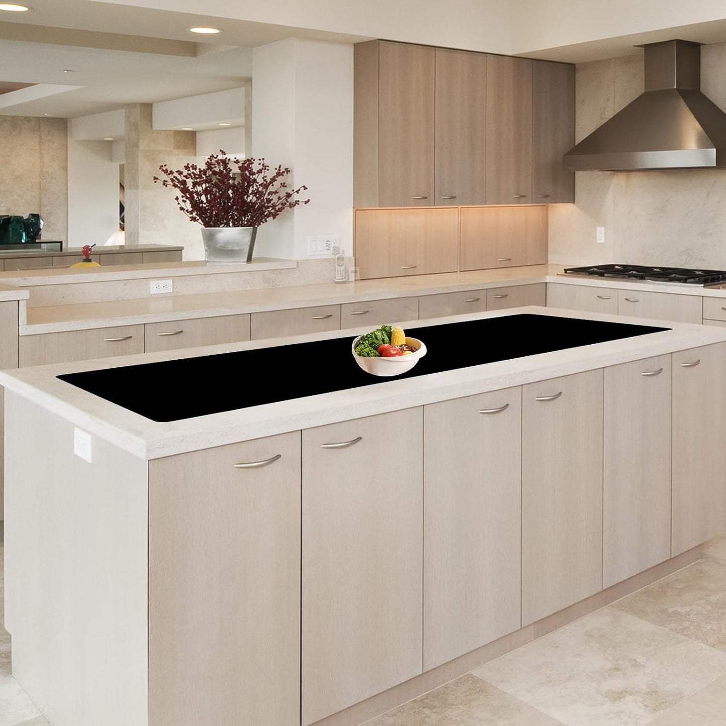 78.7"x23.6" Large Silicone Mat for Kitchen Counter, Heat Resistant Non-Slip Countertop Protector, Waterproof Silicone Craft Mat for Kitchen Island, Semitransparent