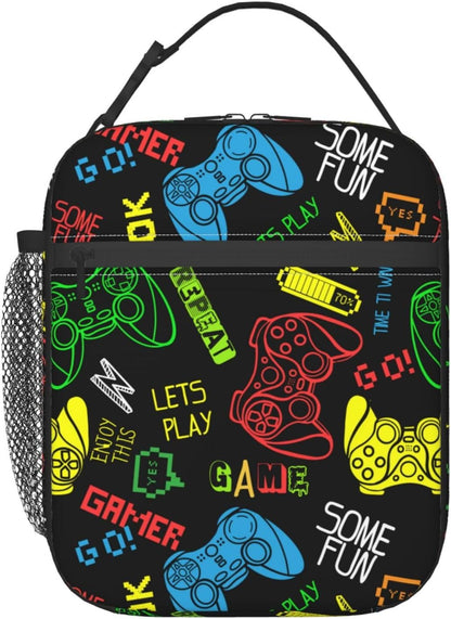Black Cat Reusable Lunch Box Food Bag Insulated Lunch Bag for Teenage Boys Girls School Beach