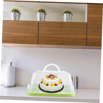 Square Cake Carrier Cover Portable Cake Carrier Cake Storage Box Handle Blue 8 Inch