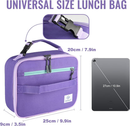 Genteen Lunch Box Kids, Insulated Lunch Bag Kids Boys Girls Back to School, Soft Lunch Box for Men Reusable Lunchbox for Office,Outdoor,School (Black)