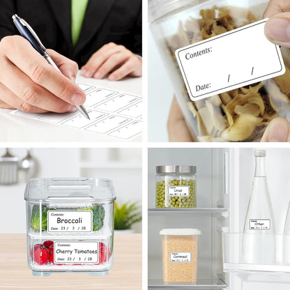 200 Pcs Freezer Labels Easy Peel Off, Food Labels Stickers, No Sticky Residue Refrigerator Date Labels Stickers (Black)