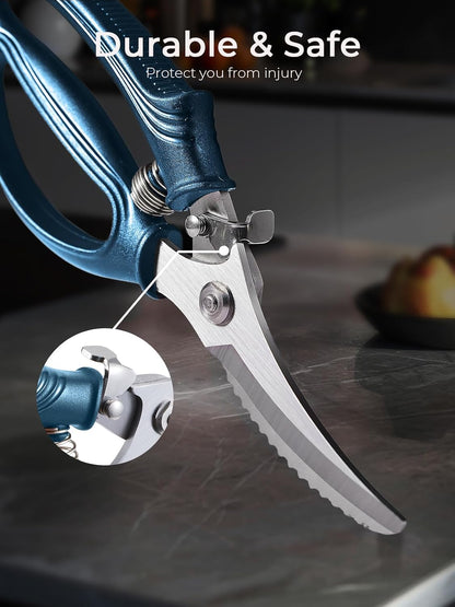 Kitchen Scissors, Forged Stainless Steel Heavy Duty Kitchen Shears, Dishwasher Safe Cooking Scissors for Meat, Poultry & Vegetables