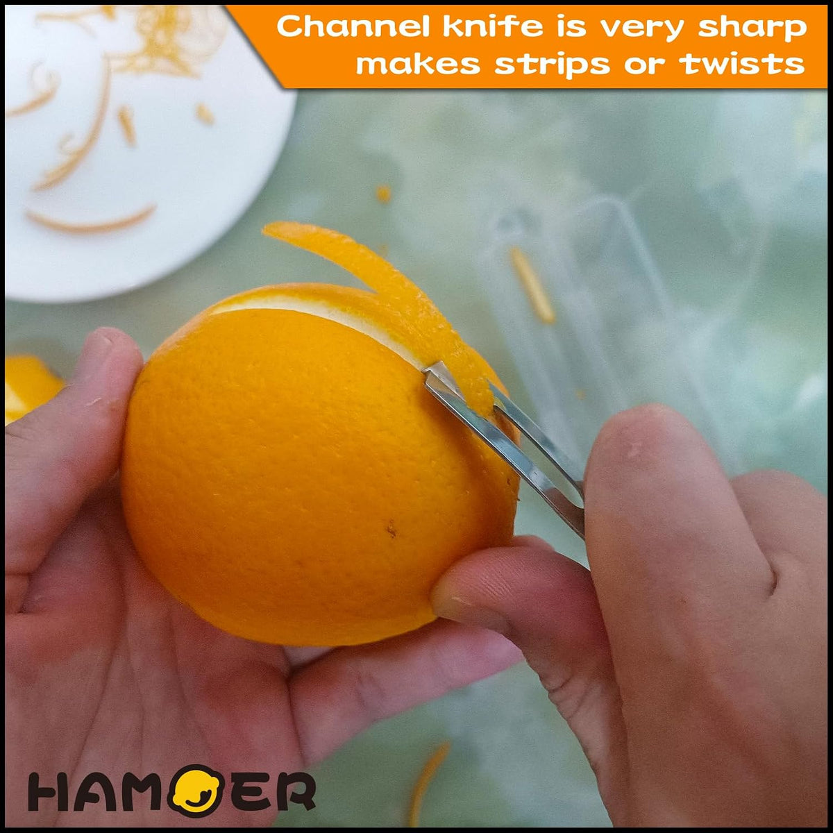 Chef-level Citrus Channel Knife U-Shaped Stainless Steel Blade