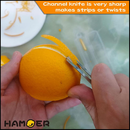 Chef-level Citrus Channel Knife U-Shaped Stainless Steel Blade