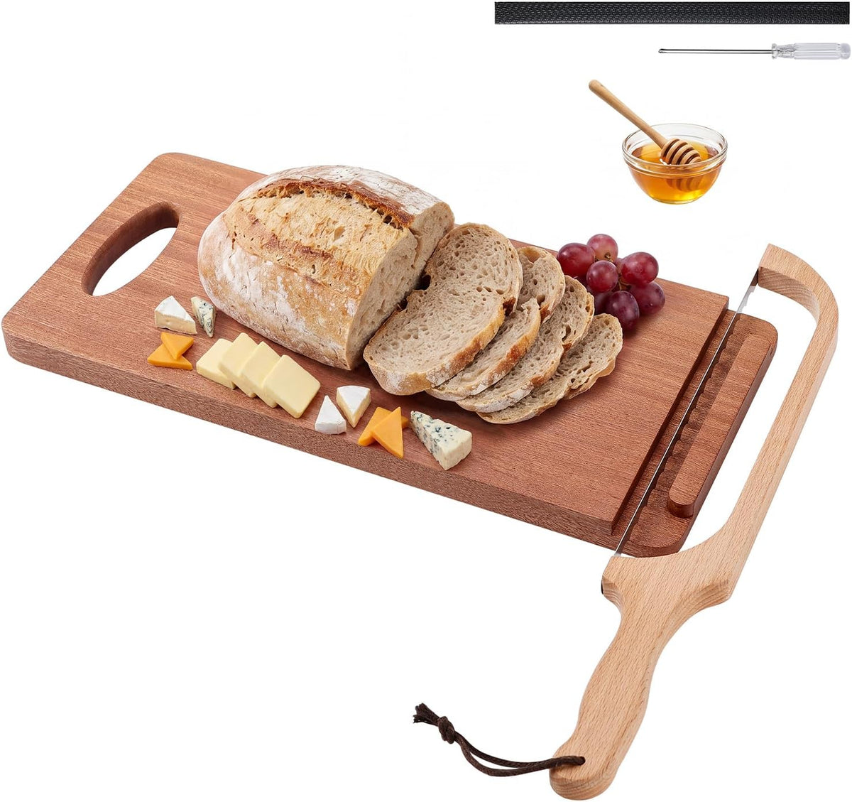 Bread Knife and Cutting Board Kit,with Adjustable Thickness