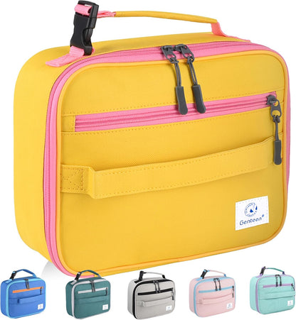 Genteen Lunch Box Kids, Insulated Lunch Bag Kids Boys Girls Back to School, Soft Lunch Box for Men Reusable Lunchbox for Office,Outdoor,School (Black)