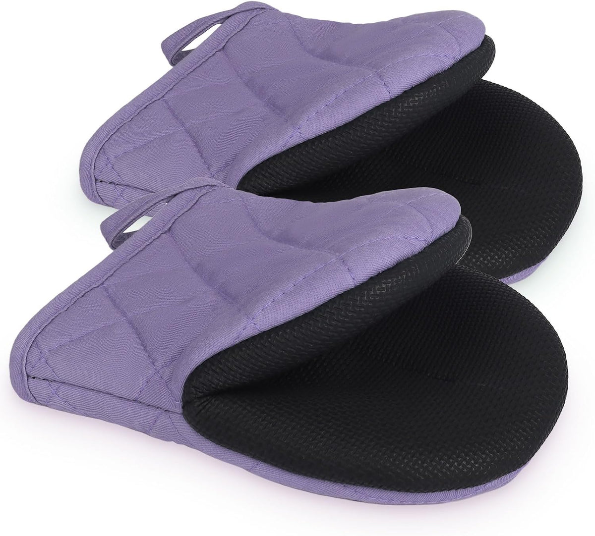 Goldmeet Mini Oven Mitts 2-Pack, 7"x5.5", 500°F Silicone Grip, Gray