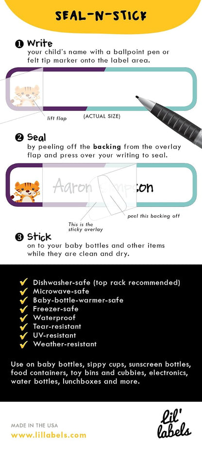 Removeable, Write-On Food Labels, Waterproof, Multipurpose, Freezer Safe, Self-Laminating Label, Dishwasher-Safe for Home Organization and Kitchen Labels (All-Purpose White), Made in The USA