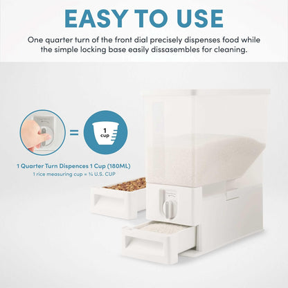AROMA® XL 33-Pound Rice Dispenser and Countertop Beans or Grain Storage Bin with Automatic Measuring Funnel (ARD-133)