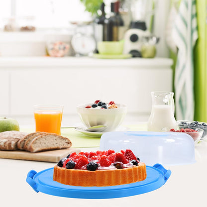12inch Portable Pie Carrier with Lid and Cupcake Muffin Tart Cookie Keeper Food, for Wedding Party Baby Shower Party Christmas (Green)