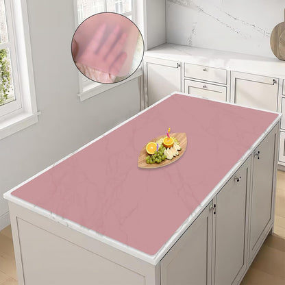 78.7"x23.6" Large Silicone Mat for Kitchen Counter, Heat Resistant Non-Slip Countertop Protector, Waterproof Silicone Craft Mat for Kitchen Island, Semitransparent