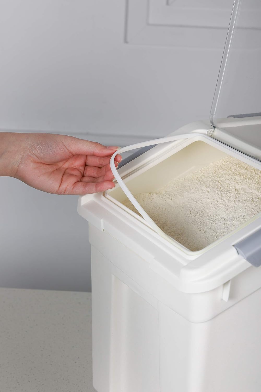 EonTone [2-Pack] 30 lbs Rice Storage Container, 15L Airtight Food Bin with Wheels for Flour, Pet Food