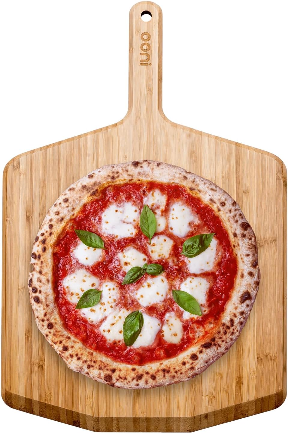 Ooni 12” Bamboo Wood Pizza Peel –12 Inch Pizza Spatula Paddle, Wooden Pizza Cutting Board, Pizza Oven Accessories