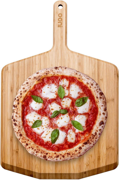 Ooni 12” Bamboo Wood Pizza Peel –12 Inch Pizza Spatula Paddle, Wooden Pizza Cutting Board, Pizza Oven Accessories