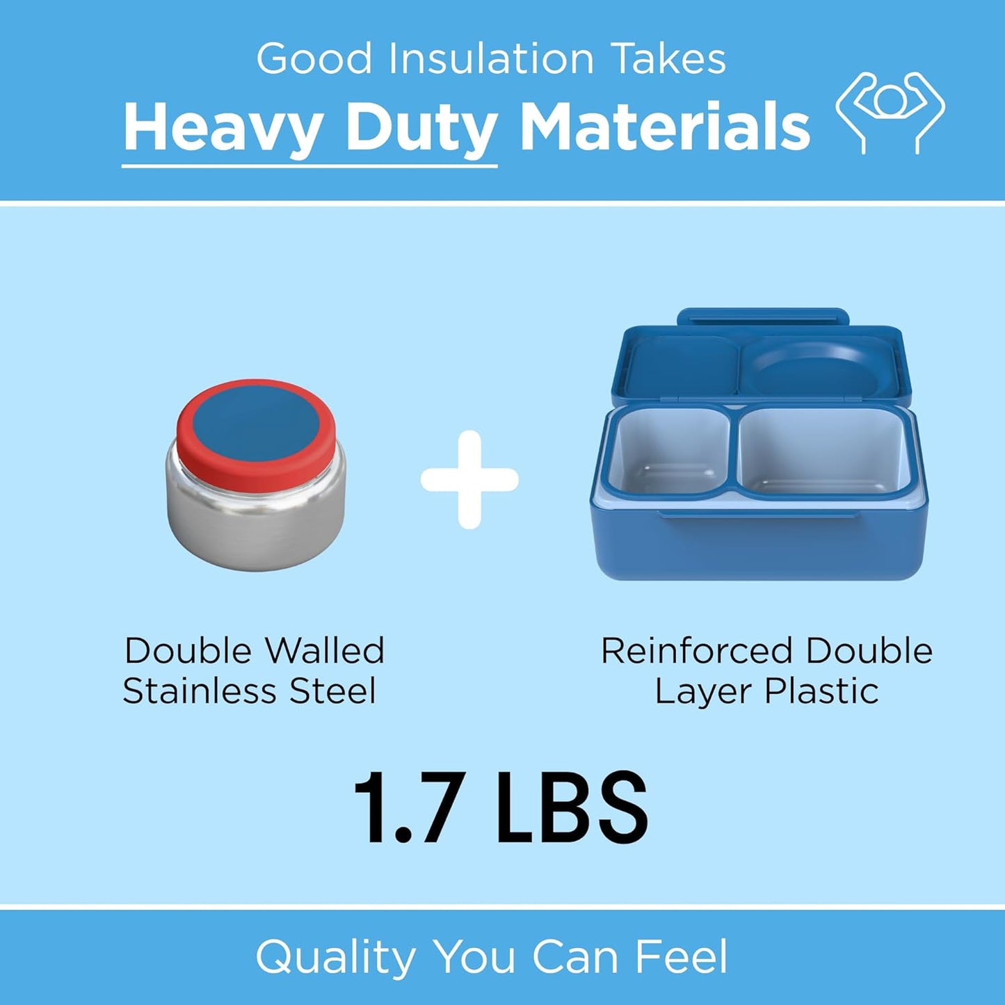 Omie OmieBox UP bento Box for Kids | Insulated Lunch Box | Leak Proof Vacuum Insulated Thermal Food jar | Cooler ice Pack | 2 Compartments (Cherry Pink)