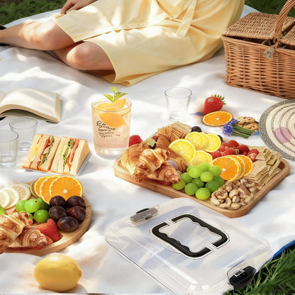 Charcuterie Boards,Bamboo Charcuterie Board with Lid&Cheese Tray Set, Portable Travel Charcuterie Board, Gifts for Housewarming, Weddings & Women