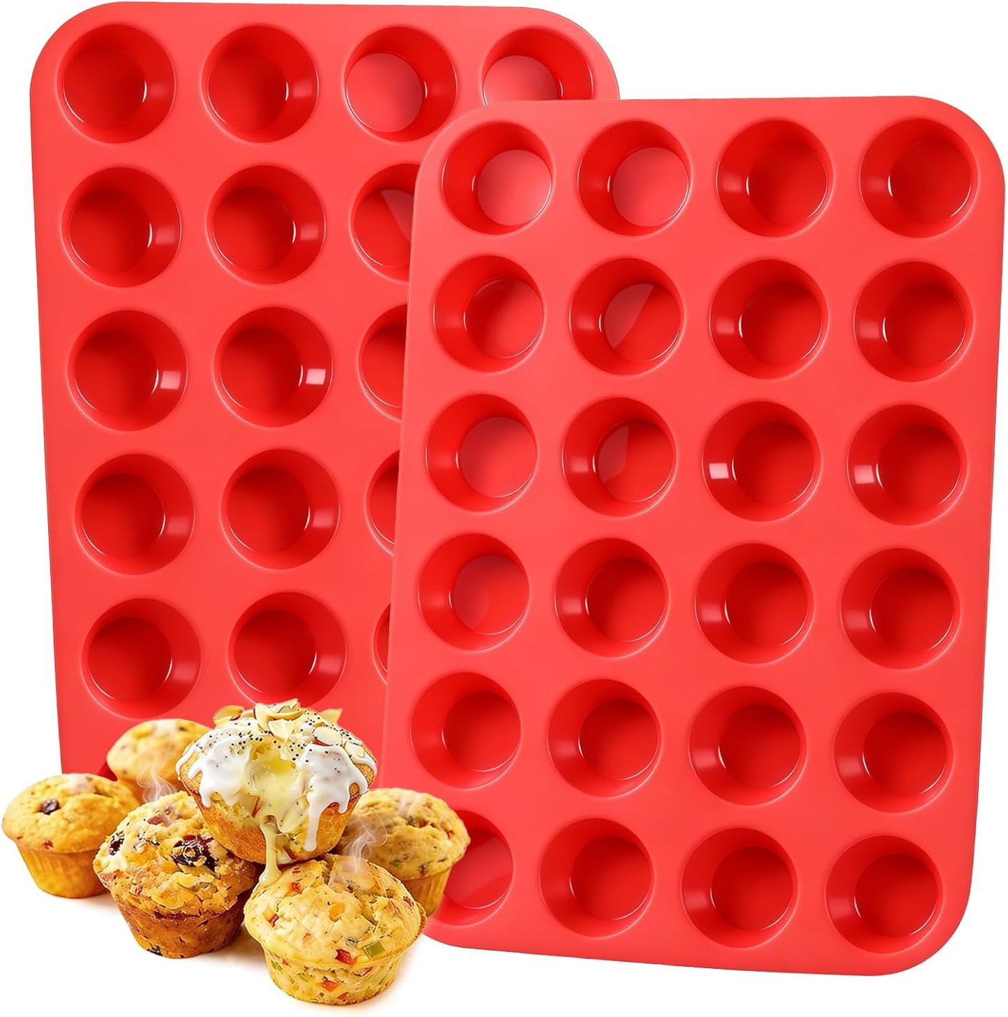 CAKETIME 12 Cups Silicone Muffin Pan - Nonstick Cupcake Pan 1 Pack Regular Size Silicone Mold for Baking