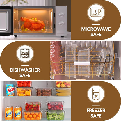AISOON 40 Pcs 85oz Food Storage Containers with Lids, Airtight BPA-Free Leakproof Reusable Kitchen Containers, Freezer Safe Meal Prep & Pantry Organizer Set, Microwave & Dishwasher Safe