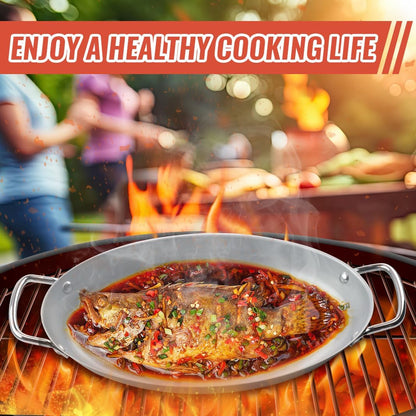 Grill Pan - 11'x15'' BBQ Grill Topper With Handles