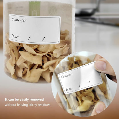 200 Pcs Freezer Labels Easy Peel Off, Food Labels Stickers, No Sticky Residue Refrigerator Date Labels Stickers (Black)
