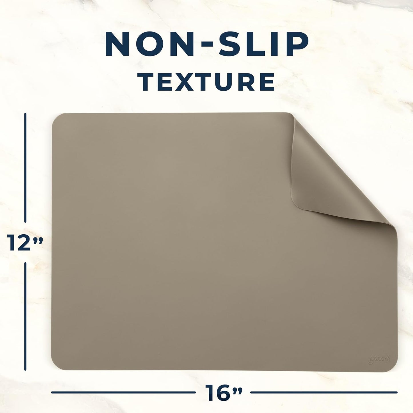 GASARÉ, Extra Large, Thick, Silicone Mat for Kitchen Counter, Heat Resistant Mat, Countertop Protector, Non-Slip, Easy to Clean, Cuttable, 25 x 17 Inches, Black
