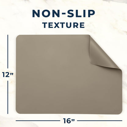 GASARÉ, Extra Large, Thick, Silicone Mat for Kitchen Counter, Heat Resistant Mat, Countertop Protector, Non-Slip, Easy to Clean, Cuttable, 25 x 17 Inches, Black