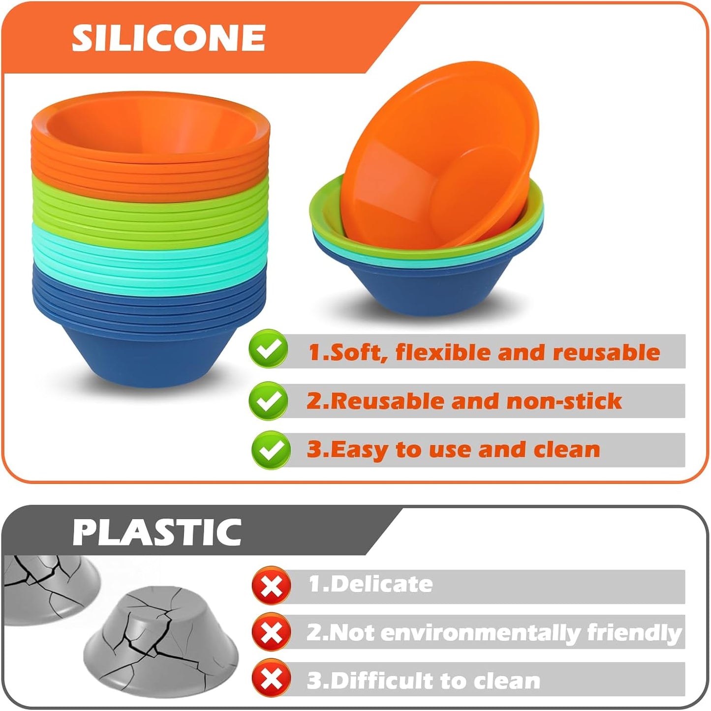 Webake Silicone Cupcake Baking Cups Set of 8, Air Fryer Muffin Pan Jumbo Muffin Liners Reusable Large Individual Muffin Tin, 3.5 Inch Mini Cake Pan Salad Dressing Container, BPA Free
