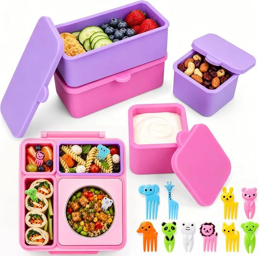 XANGNIER 40 Pcs Silicone Lunch Box Dividers,Reusable Lunch Bento Box Accessories for Kids,Lunchbox Supplies Accessories,Back to School Lunch Essentials,Silicone Cupcake Liners,Muffin Cups