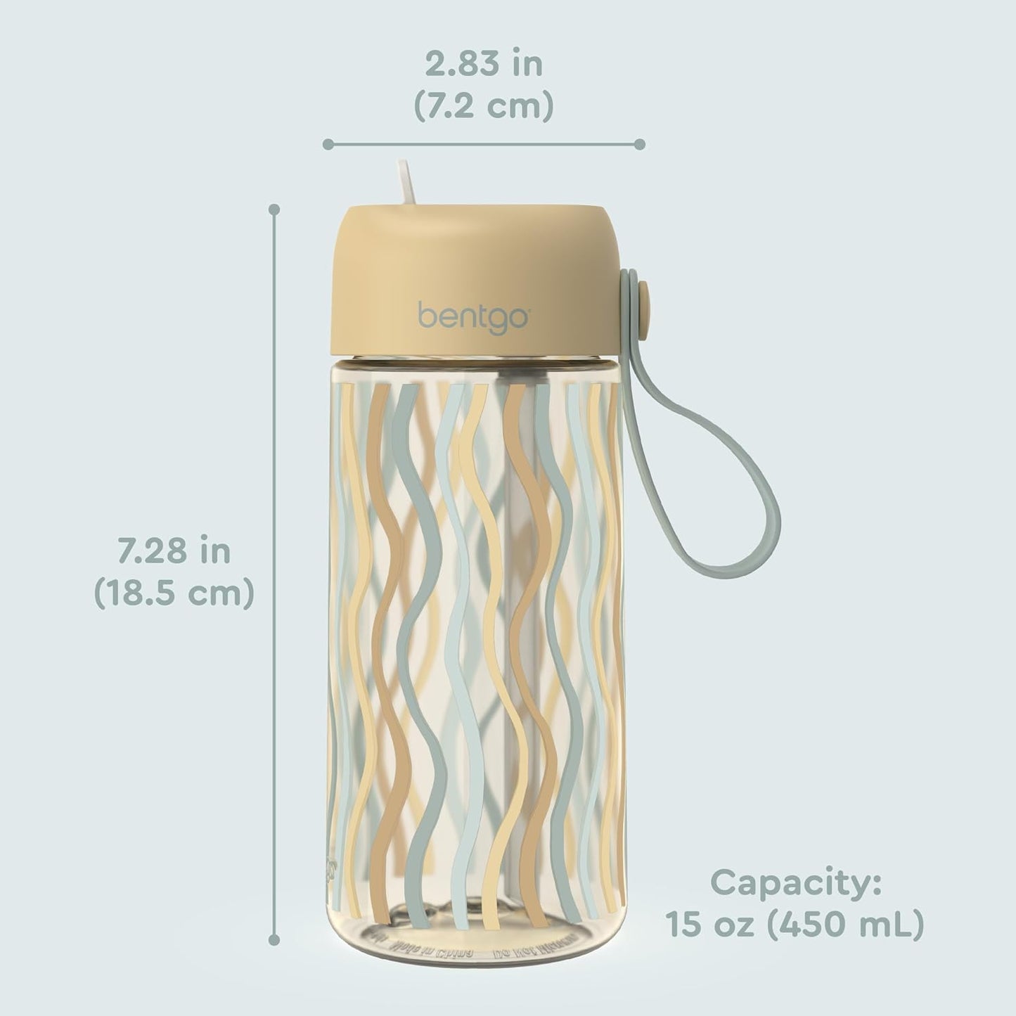 Bentgo Kids Water Bottle - Leak-Proof, Durable Tritan PFAS- & BPA-Free 15 fl oz, Kids/Toddlers Ages 3+ for School & Sports; Bite & Sip Spout, Carrying Handle, Dishwasher Safe (Unicorn)