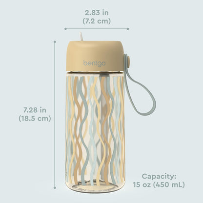 Bentgo Kids Water Bottle - Leak-Proof, Durable Tritan PFAS- & BPA-Free 15 fl oz, Kids/Toddlers Ages 3+ for School & Sports; Bite & Sip Spout, Carrying Handle, Dishwasher Safe (Unicorn)