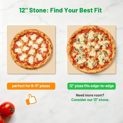Cordierite Pizza Stone for Oven & Grill, 15 x 12 Inch Rectangular
