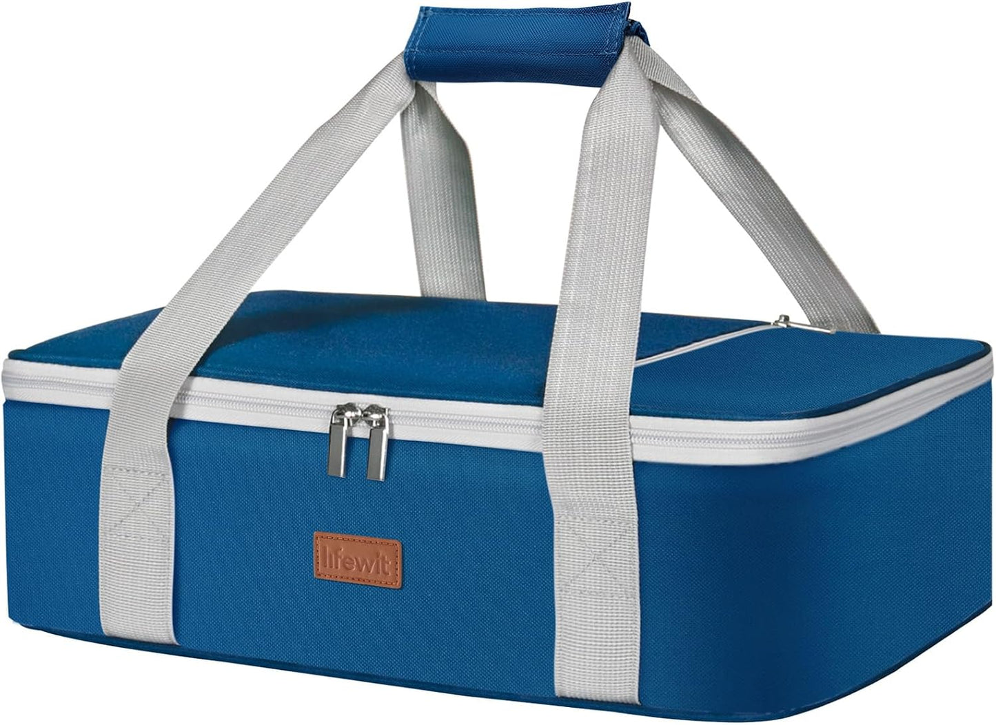Lifewit Insulated Double Decker Casserole Carrier for Hot or Cold Food, Casserole Dish Carrying Case, Lasagna Holder for Potluck Parties, Picnic and Cookouts, Fits 9"x13" Baking Dish, Grey