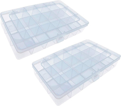 Xiaoyztan Clear Plastic Organizer, 12 Grids with Adjustable Dividers, Jewelry Box Bead Storage Container for Small Parts, Fishing Tackle, DIY Crafts, and Earrings