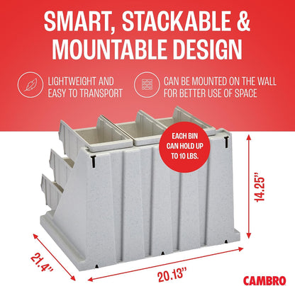 Cambro Versa - Self Serve Condiment and Utensil Bin - 12 Storage Bins - Ideal for food and coffee condiments (Black)