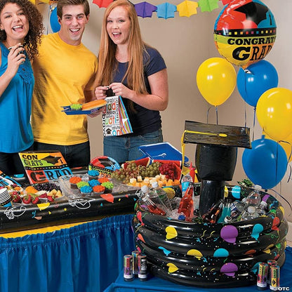 Fun Express Graduation Inflatable Party Cooler - Class of 2026 Graduation Party Decorations | Extra Large 72-Drink Ice Bucket & Floating Pool Cooler | Congrats Grad Party Supplies & Beverage Tub