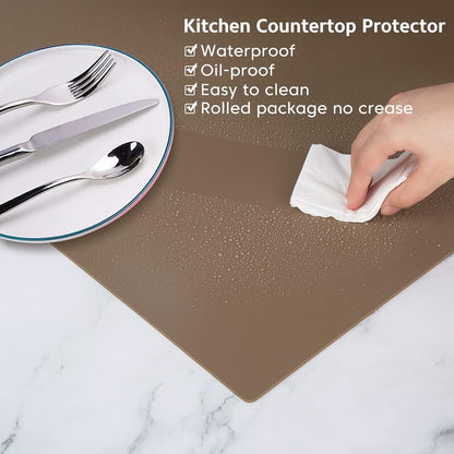 Silicone Mat Heat Resistant Mats for Countertop, Large Silicone Mats for Crafts Kitchen Counter Workbench Table protector, Size 36x24 inches Thick 2mm,Rolled Package,Light Blue