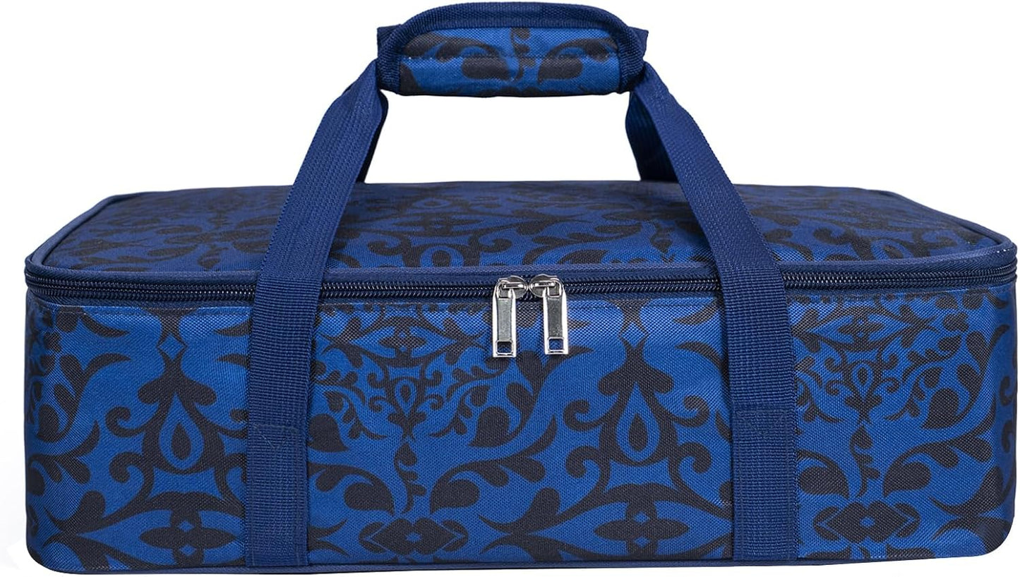 Lestyn Insulated Casserole Carrier Bag - Portable Reusable Food Transport Tote Bag Fits 9x13 Lasagna Baking Dish Pan to Keep Food Hot/Cold for Gathering/Potluck Parties/Cookout/Camping/Offices-Gray