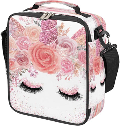 cfpolar Skull Skateboard Lunch Box for Boys Girls, Insulated Lunch Bags for Kids Reusable Mini Cooler Lunch Tote Lunchbox Thermal Meal Tote Kit with Shoulder Strap for Work School Picnic