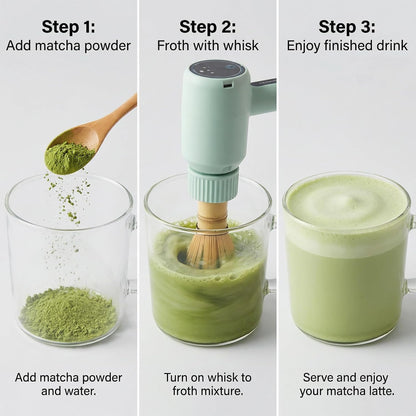 Matcha Whisk, Handcrafted Bamboo Whisk for Matcha Powder (Yellow)