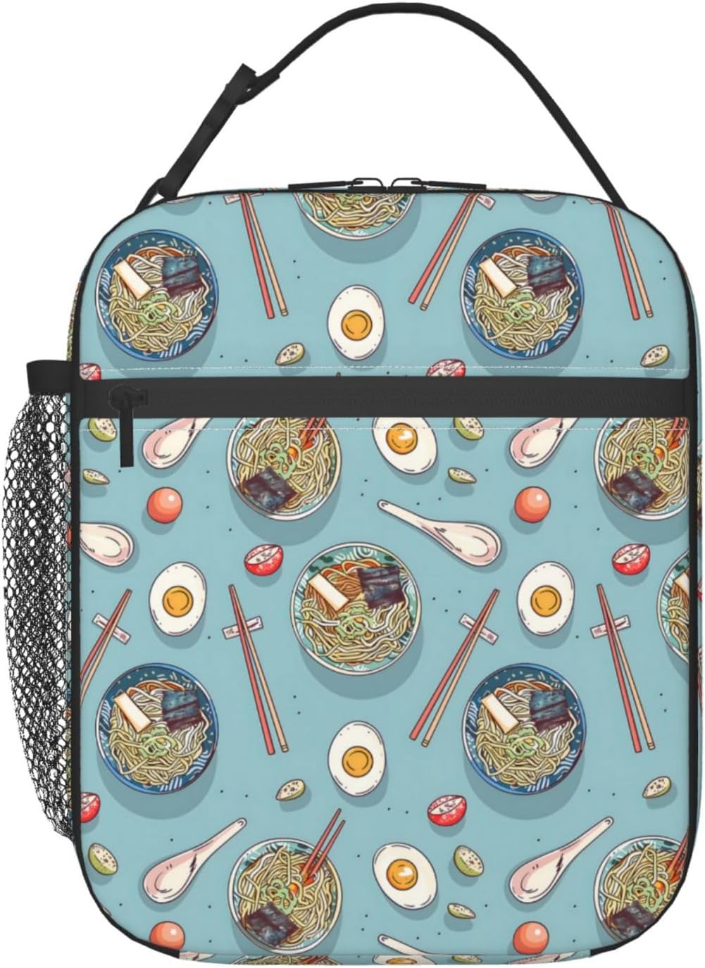 Reusable Sea Otter and Water Lily Lunch Box for Kids Girls Boys Women Adult, Insulated Cute Lunch Bag,Polyester Cooler Handbags Case for School Picnic Work Travel Outdoor Beach or Hiking