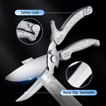 DRAGON RIOT Heavy Duty Poultry Shears - A Must Have Kitchen Shears for Chicken and Meat Cutting - Dishwasher Safe and Stainless Food Kitchen Scissors for Thanksgiving