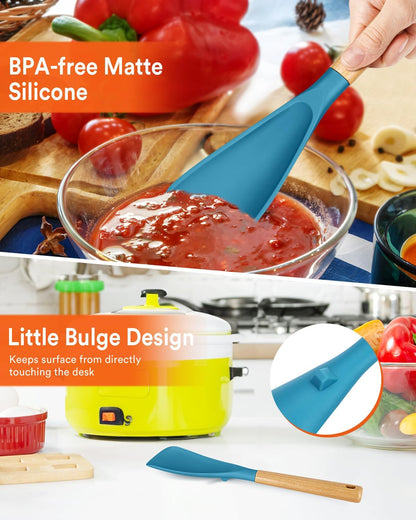 Badiano Multifunction Cooking Spoon for Nonstick Cookware,11.4"&13.4",Black