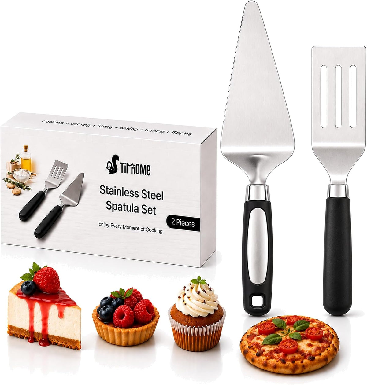 Small Metal Spatula Server Set of 2 - Baking Supplies Cake Pie Cutter