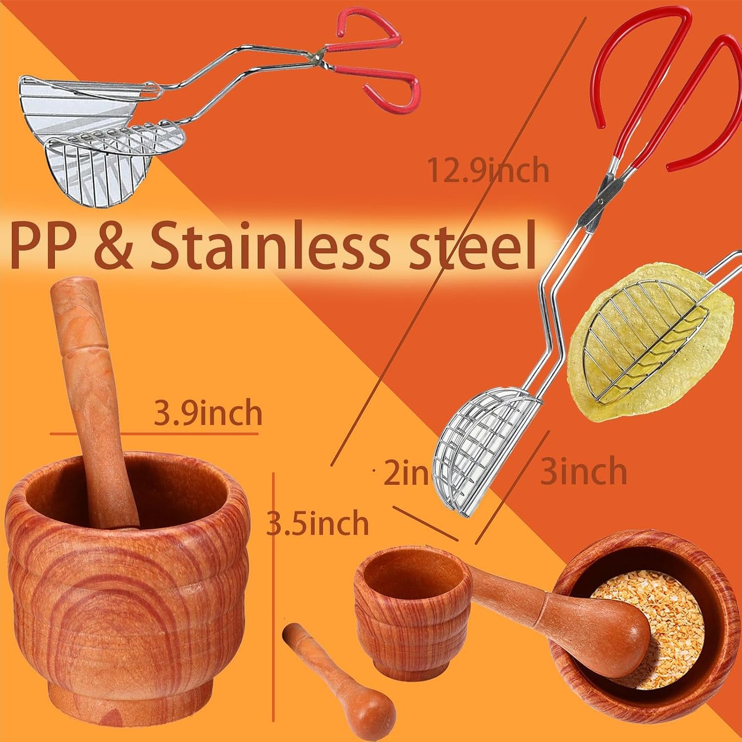 SiliFine Complete Taco Serving Set Taco Fiesta Kit Include Tortilla Warmer Small Salsa Bowls Large Salsa Dish Taco Stands Shell Holder Mortar and Pestle Taco Shell Maker Press Tortilla Fryer Tongs