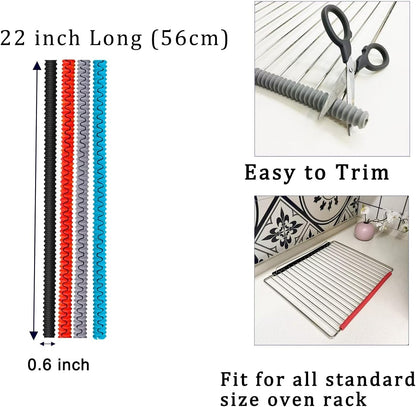 Extra Long 22 inch Silicone Oven Rack Shields Guards Oven Rack Protectors Prevents Hand and Arm Burns, Heat Resistant,Silicone, 2pcs,Gray